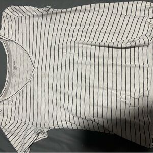 Calvin Klein Women's Black and White Striped Tee